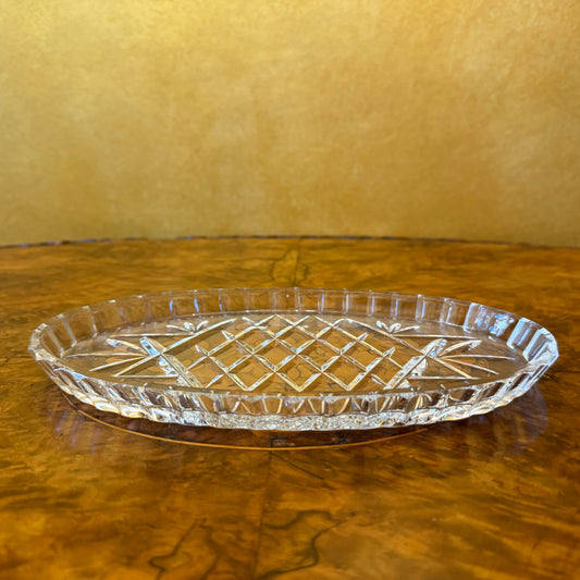 Vintage Oval Crystal Tray 