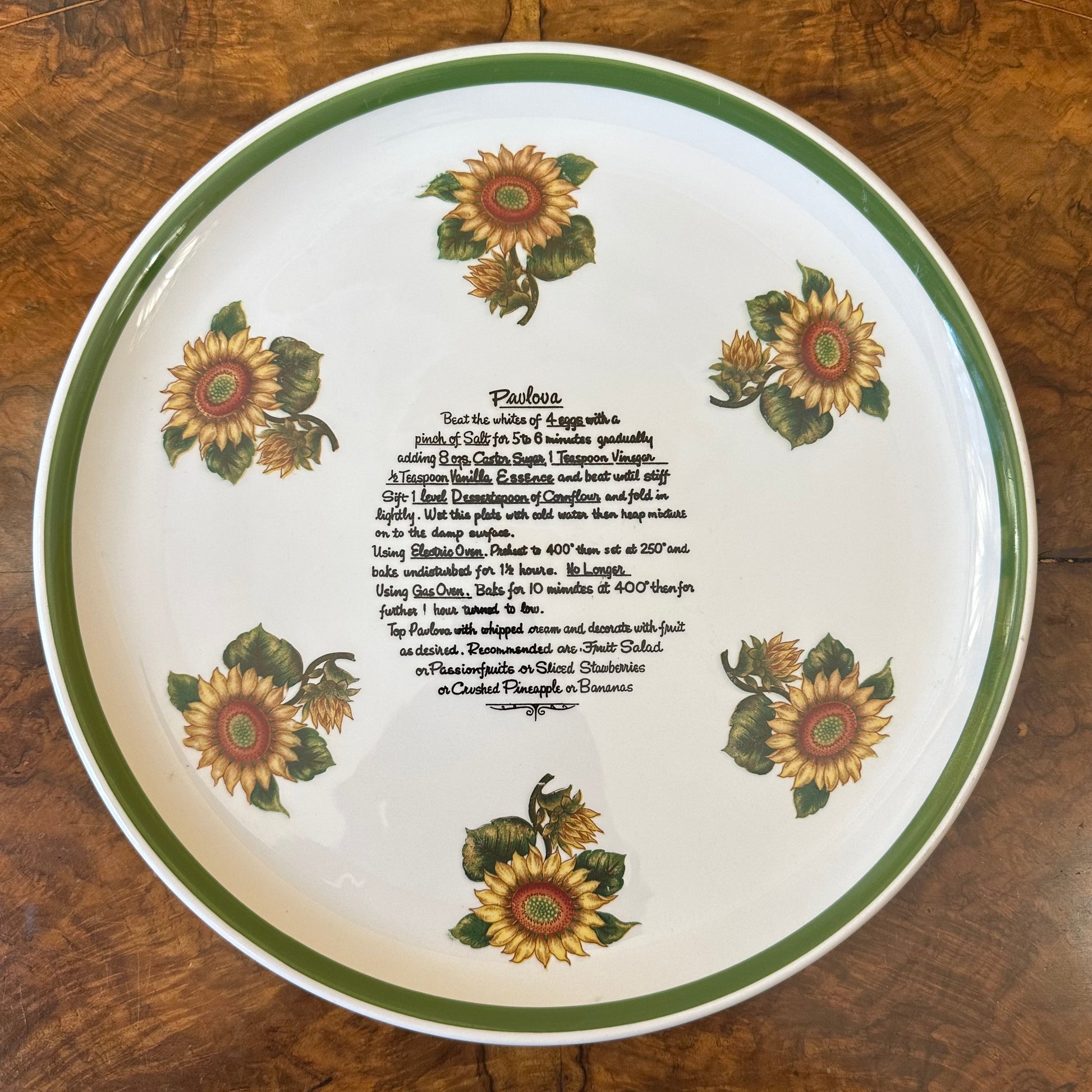 Vintage Pavlova Recipe Plate Ironstone Cake Plate 