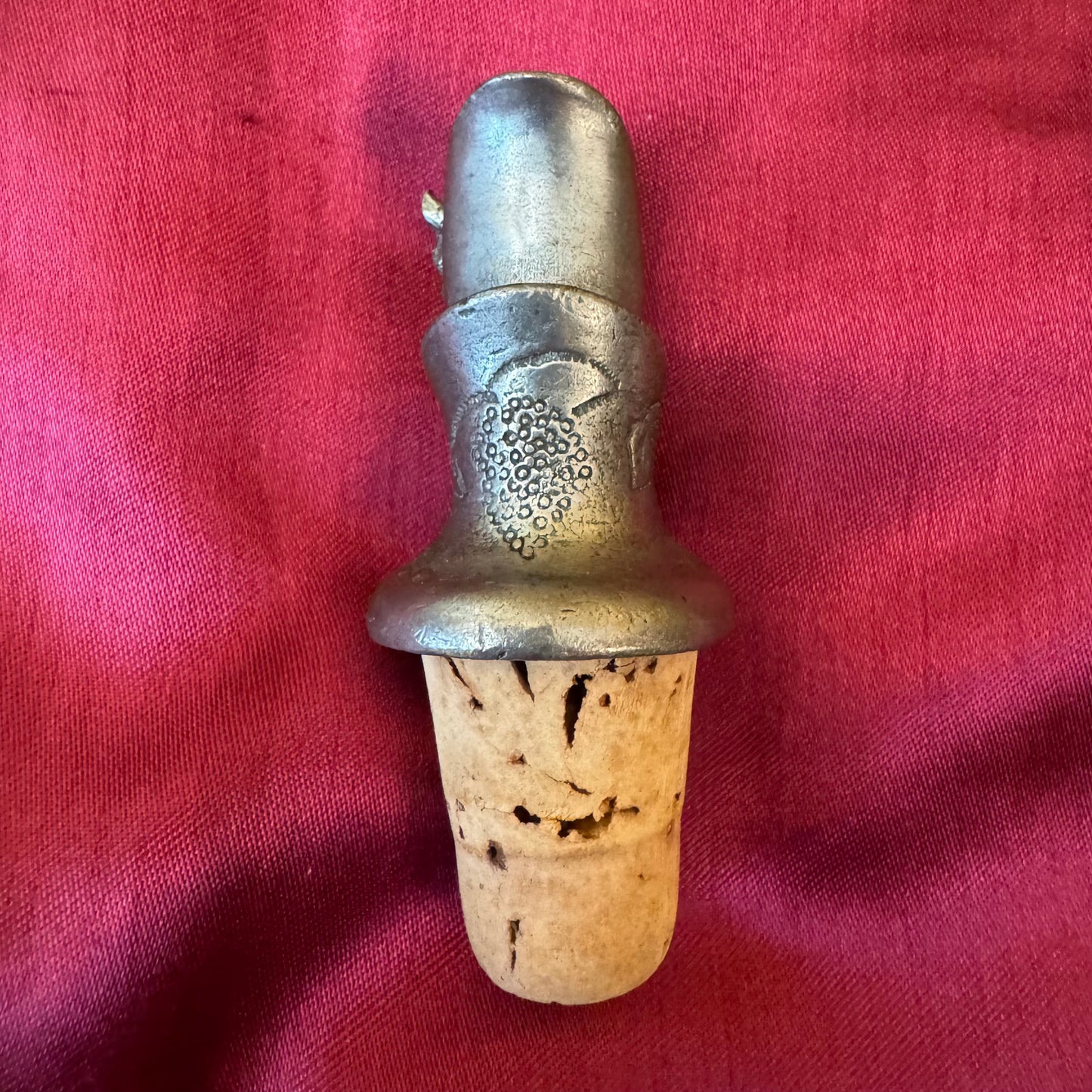 Vintage Pewter Grape Vine Design Wine Pourer 