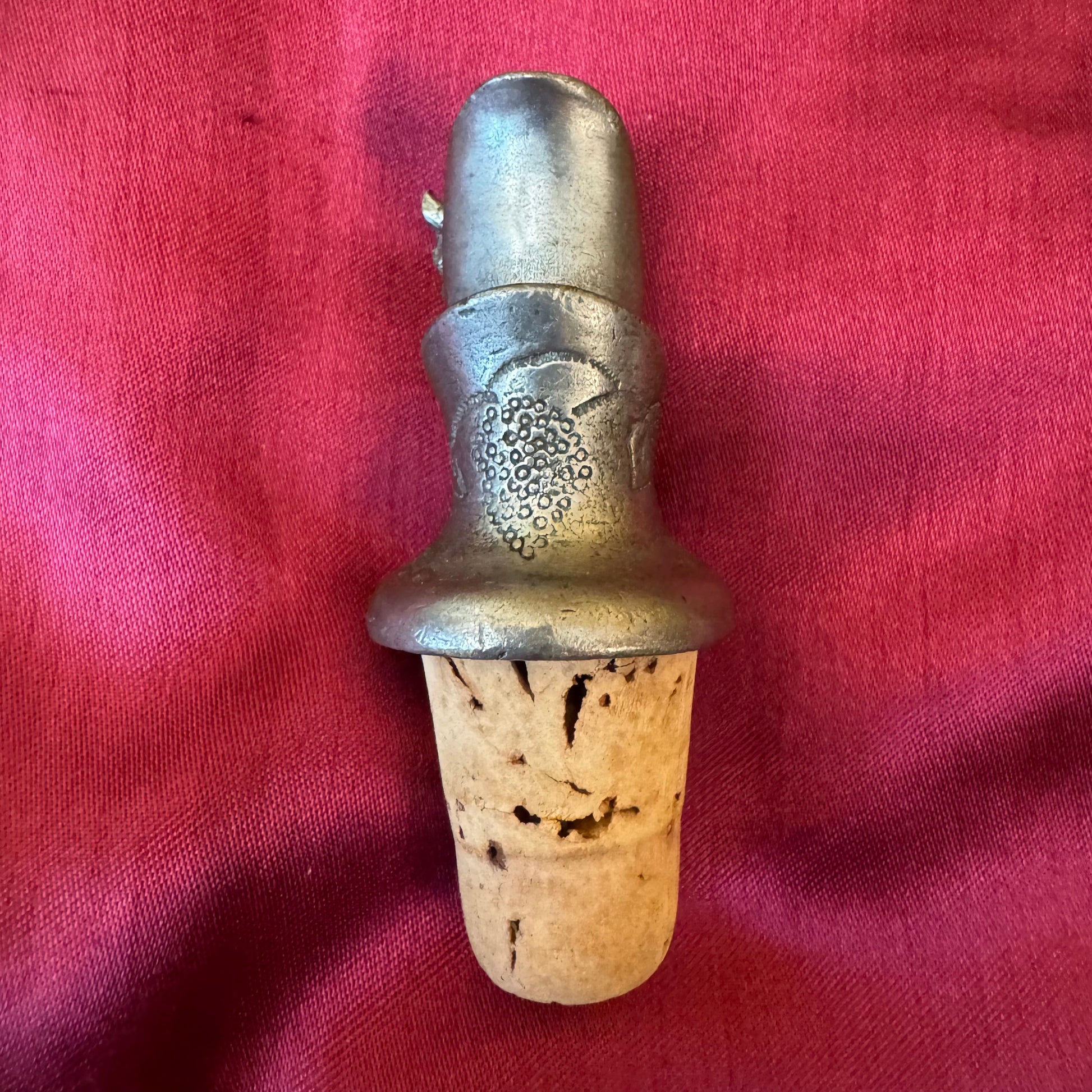 Vintage Pewter Grape Vine Design Wine Pourer 
