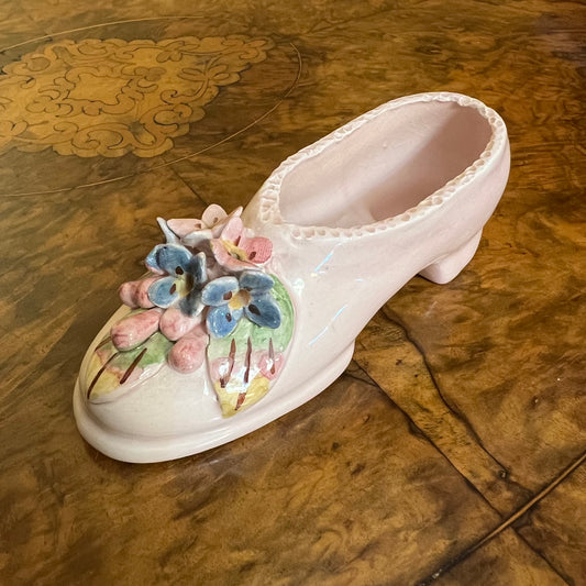 Vintage Pink Porcelain Shoe