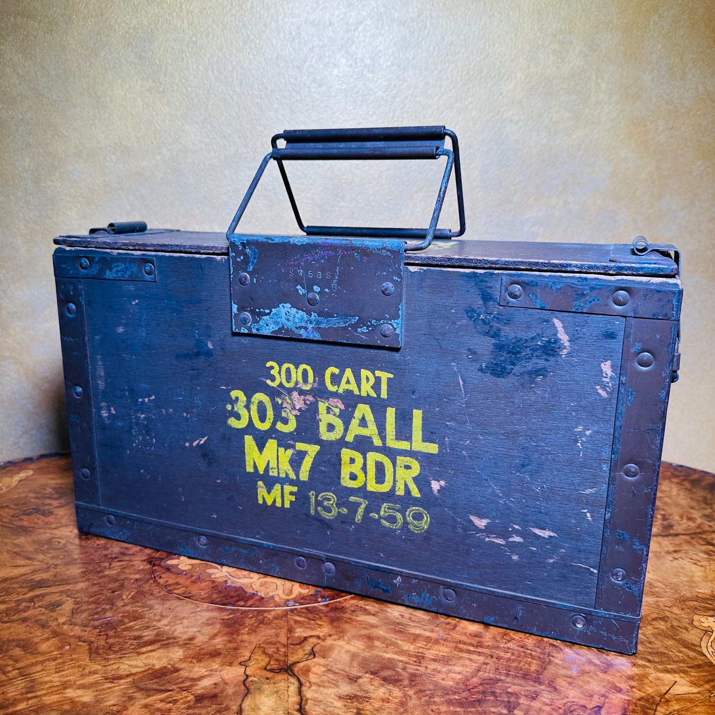 Vintage Post WW2 British 303 Cartridge Box Crate MK7 BDR 303 BALL 1959