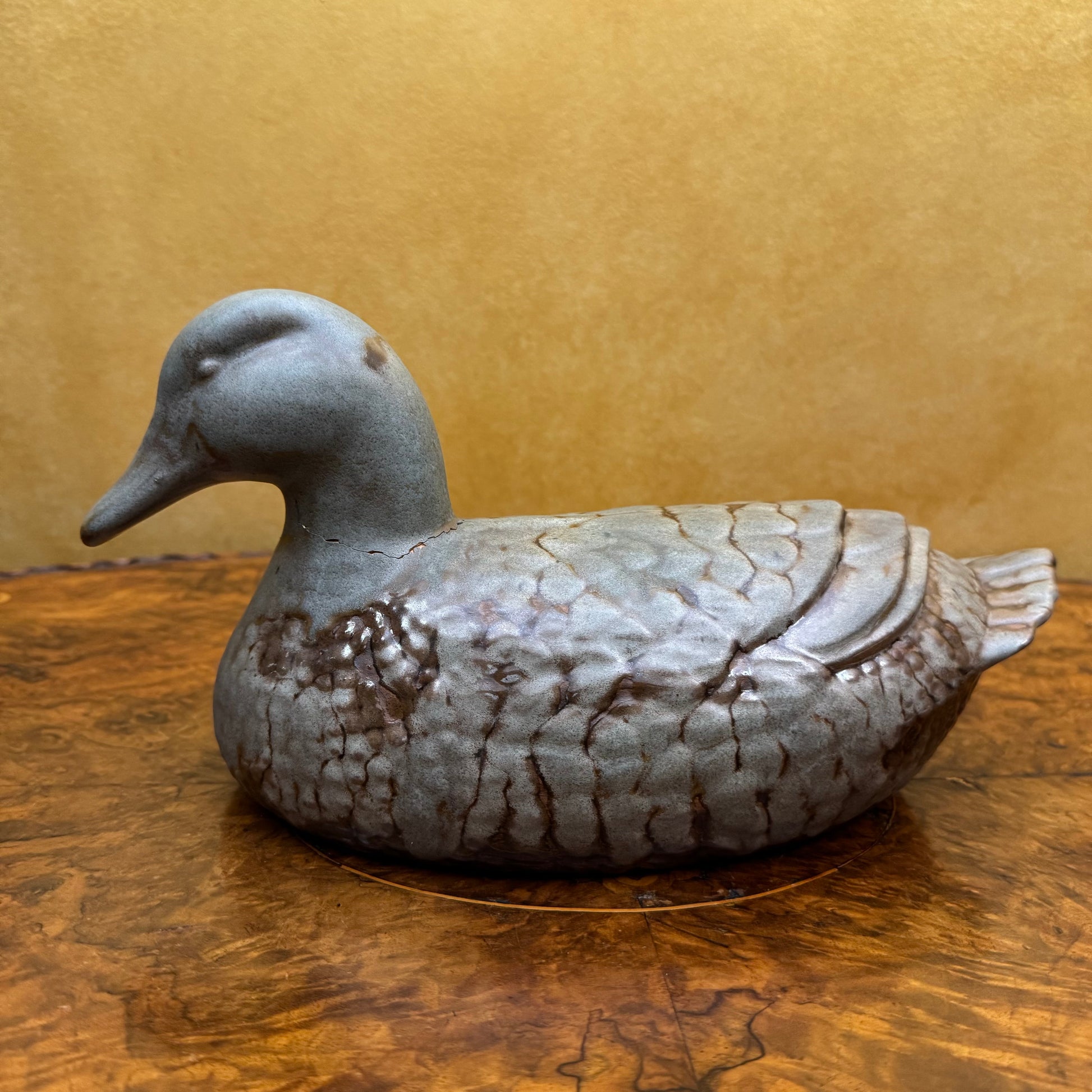 Vintage Pottery Duck Figurine 