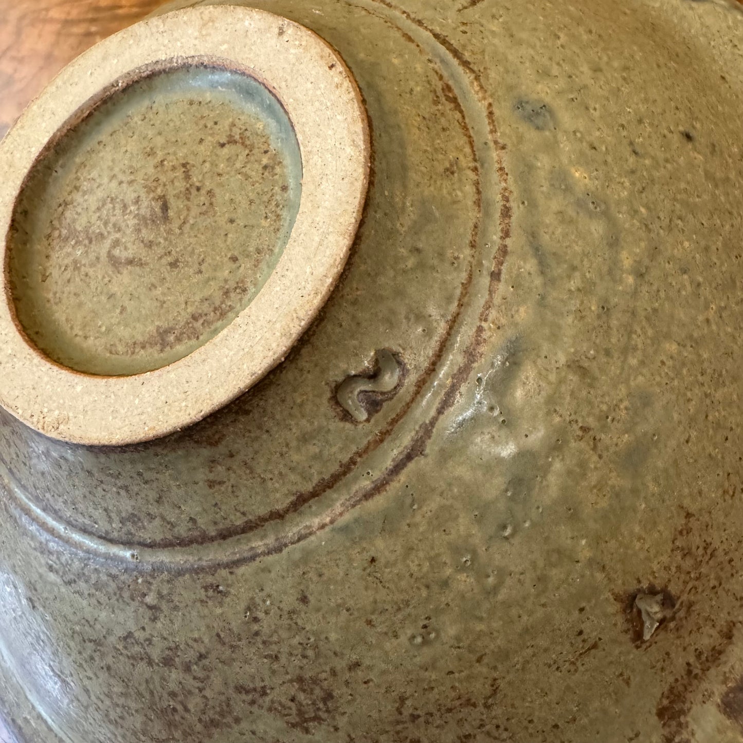 Vintage Pottery Green Brown 