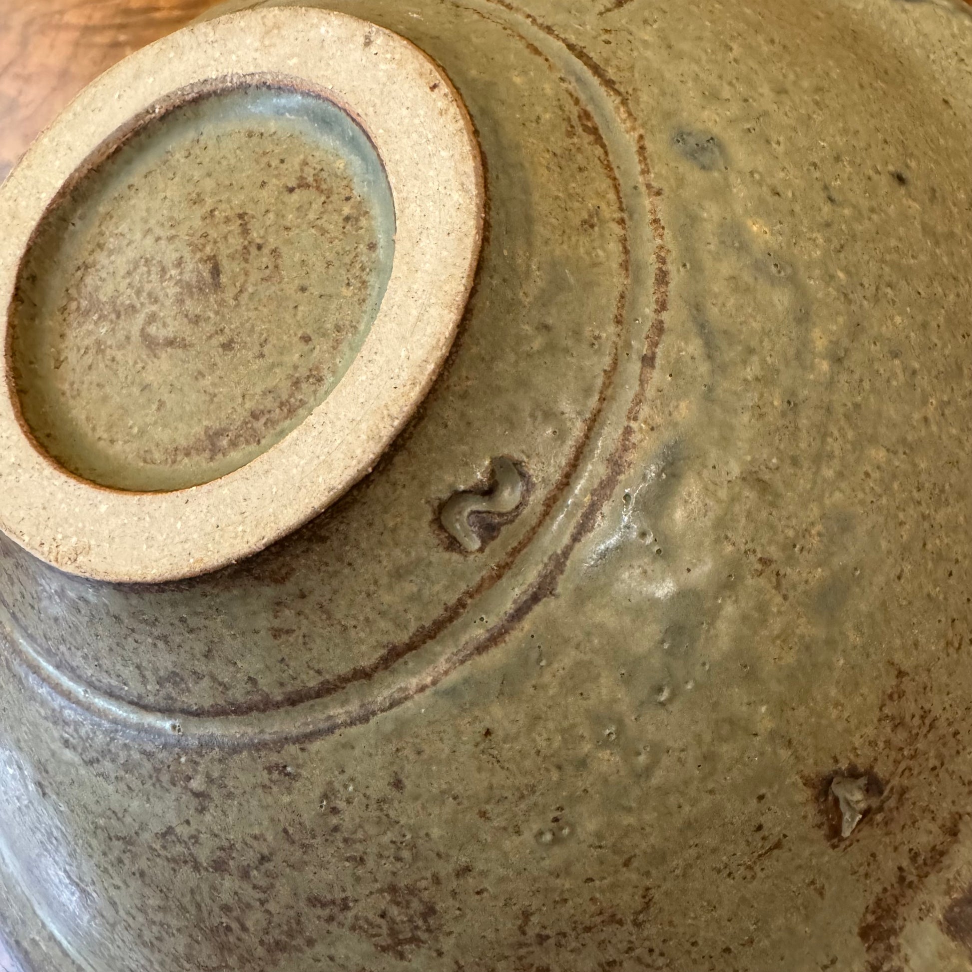 Vintage Pottery Green Brown 
