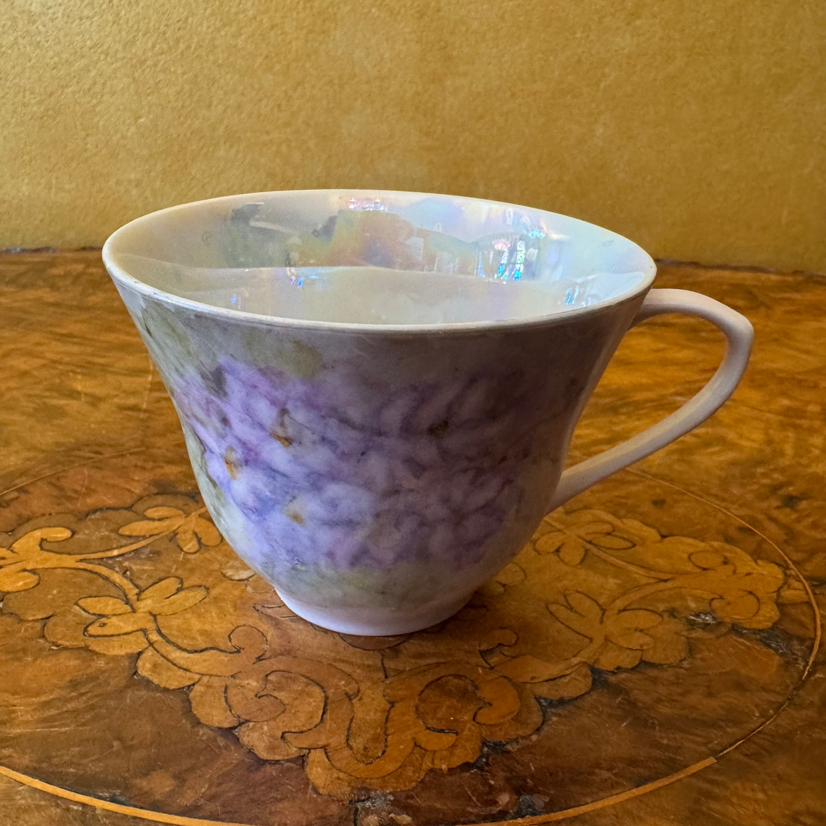 Vintage Purple Floral Cup