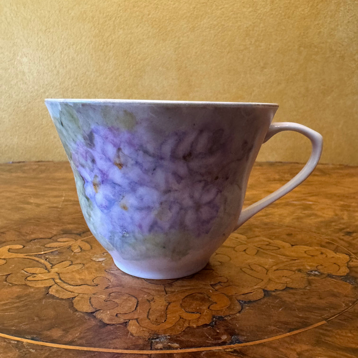 Vintage Purple Floral Tea Cup