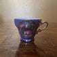 Vintage Purple Pearl Courting Print Demitasse Coffee Set