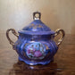 Vintage Purple Pearl Courting Print Demitasse Coffee Set