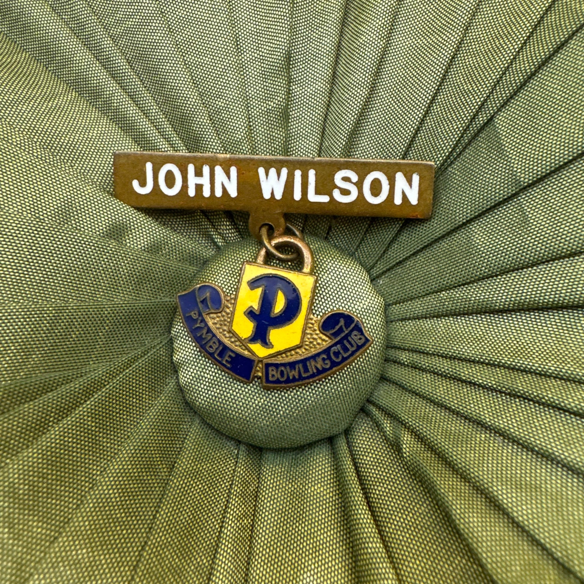 Vintage Pymble Bowling Club Pin Badge John Wilson 