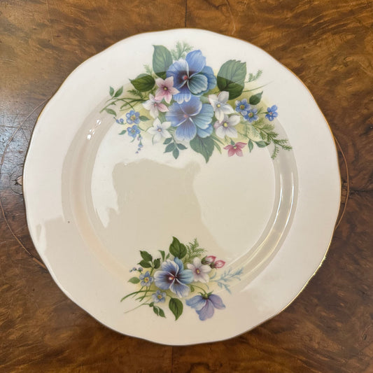 Vintage Queen Anne Blue Floral Print Side Plate 