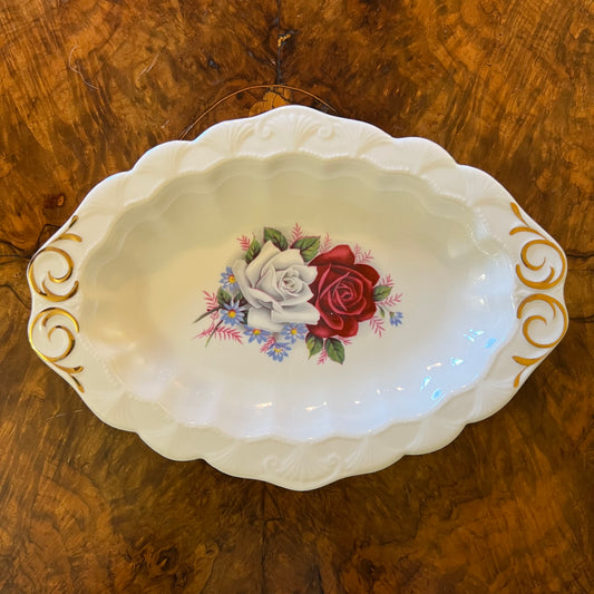 Vintage Queen Anne Duet Serving Platter 