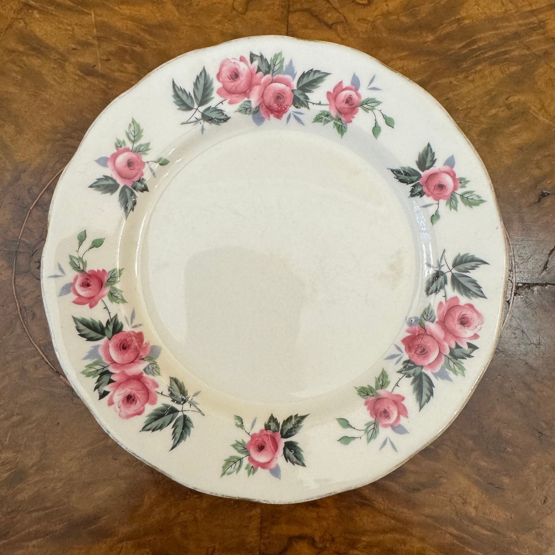 Vintage Queen Anne Pink Floral Pint Side Plate 