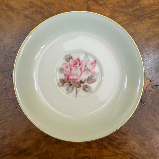 Vintage RC Japan Mint & Floral Print Saucer 