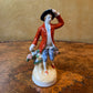 Vintage Red Coat Man Figurine Statue
