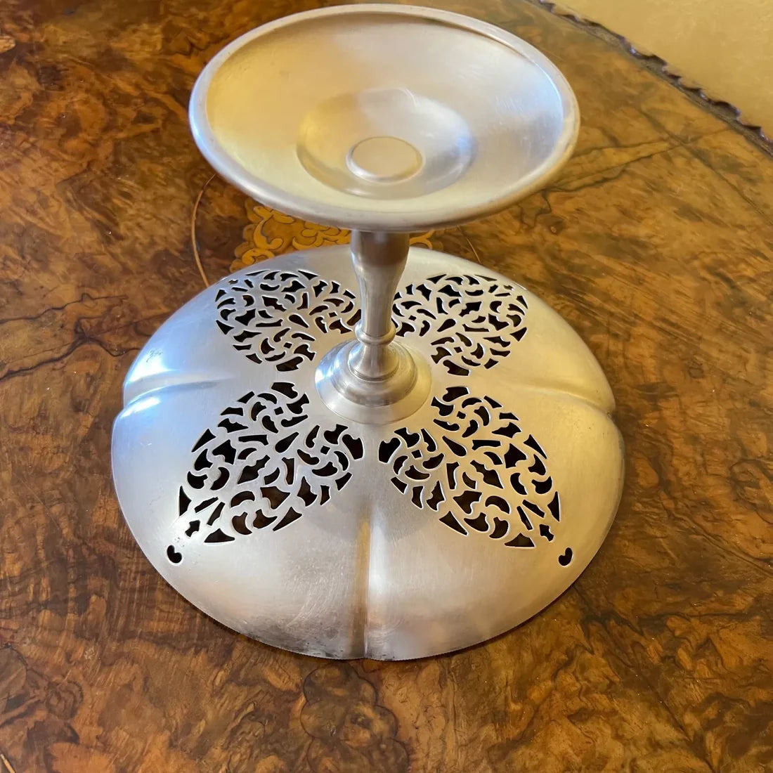 Vintage Renown Silver Plated Platter On Stand