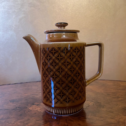 Vintage Retro Japanese 1970s Brown Circle Coffee Pot