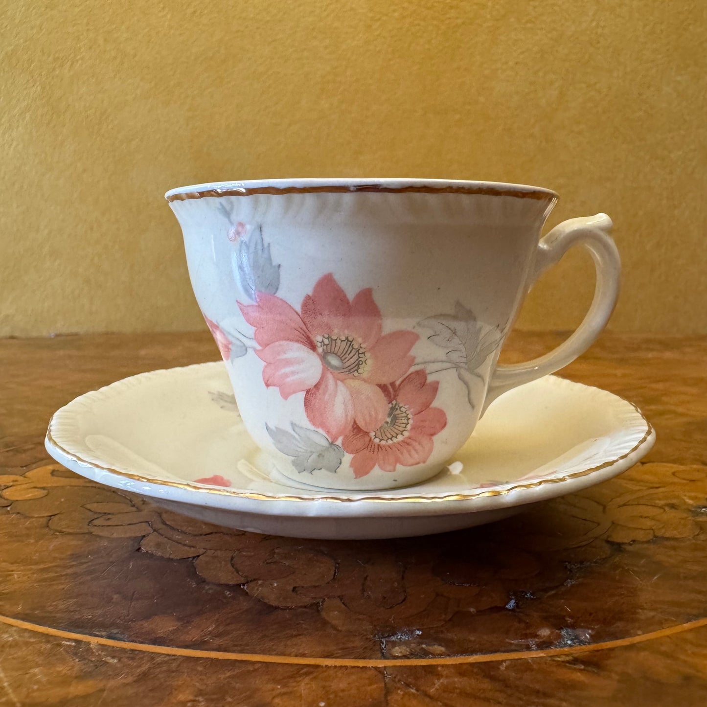 Vintage Ridgway Lawley Floral Demitasse Cup & Saucer 