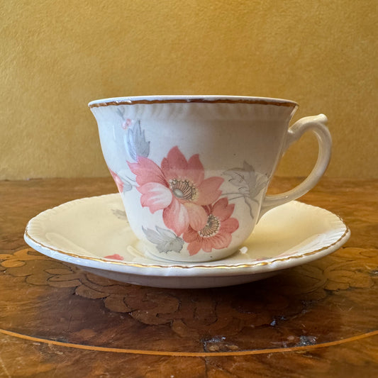 Vintage Ridgway Lawley Floral Demitasse Cup & Saucer 