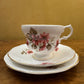 Vintage Rosina Floral Print Tea Cup Trio Set 