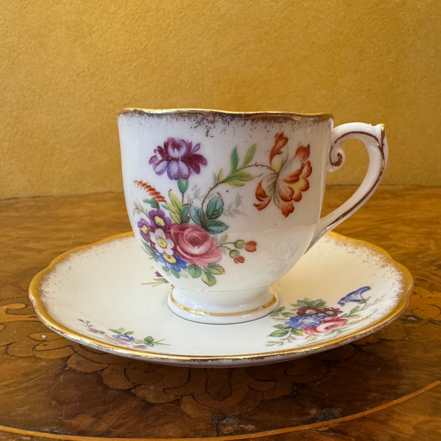 Vintage Roslyn Minuet Demitasse Cup & Saucer 