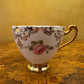 Vintage Roslyn Pink Rose Print Tea Cup Trio