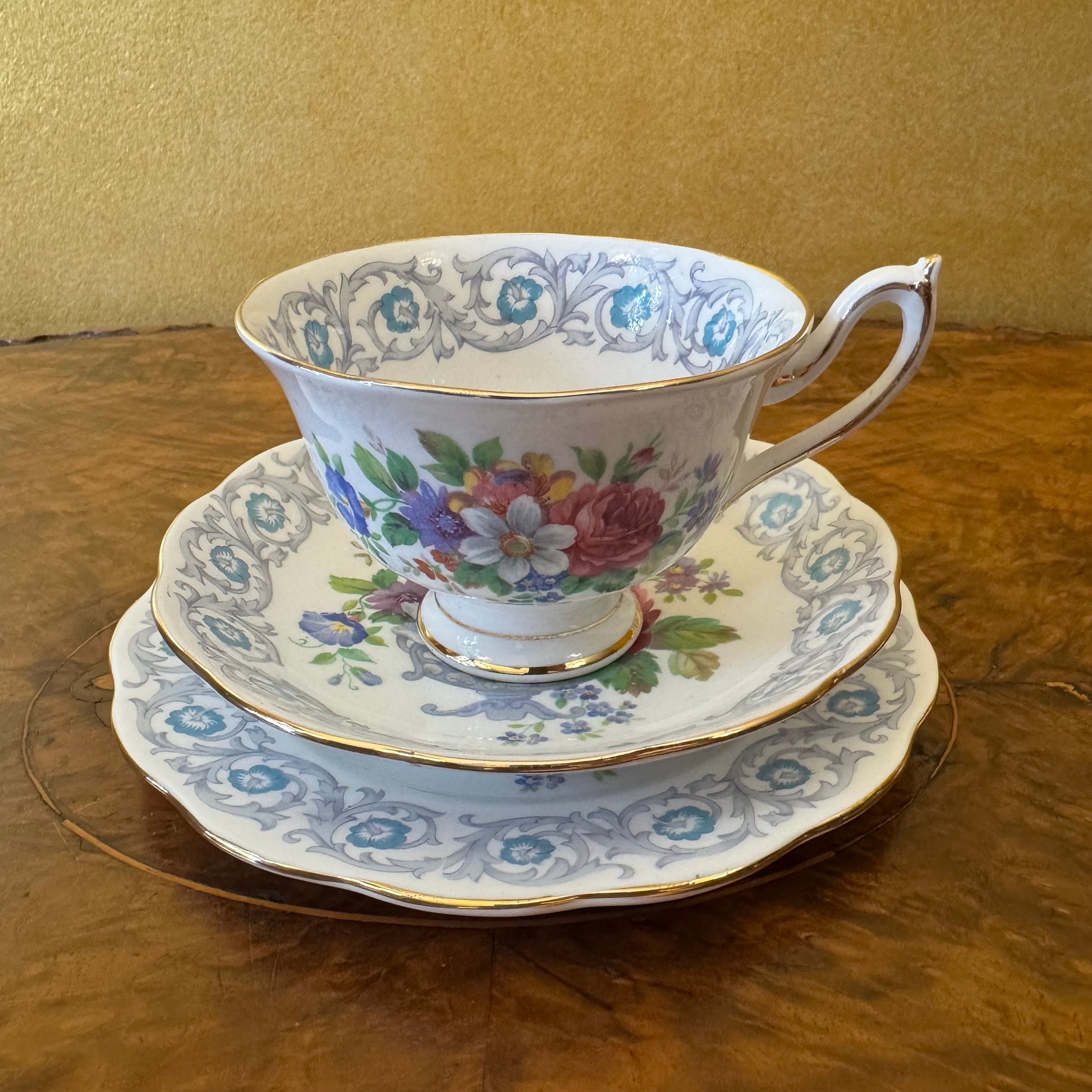 Vintage Royal Albert Floral Fragrance Tea Cup Trio Set 