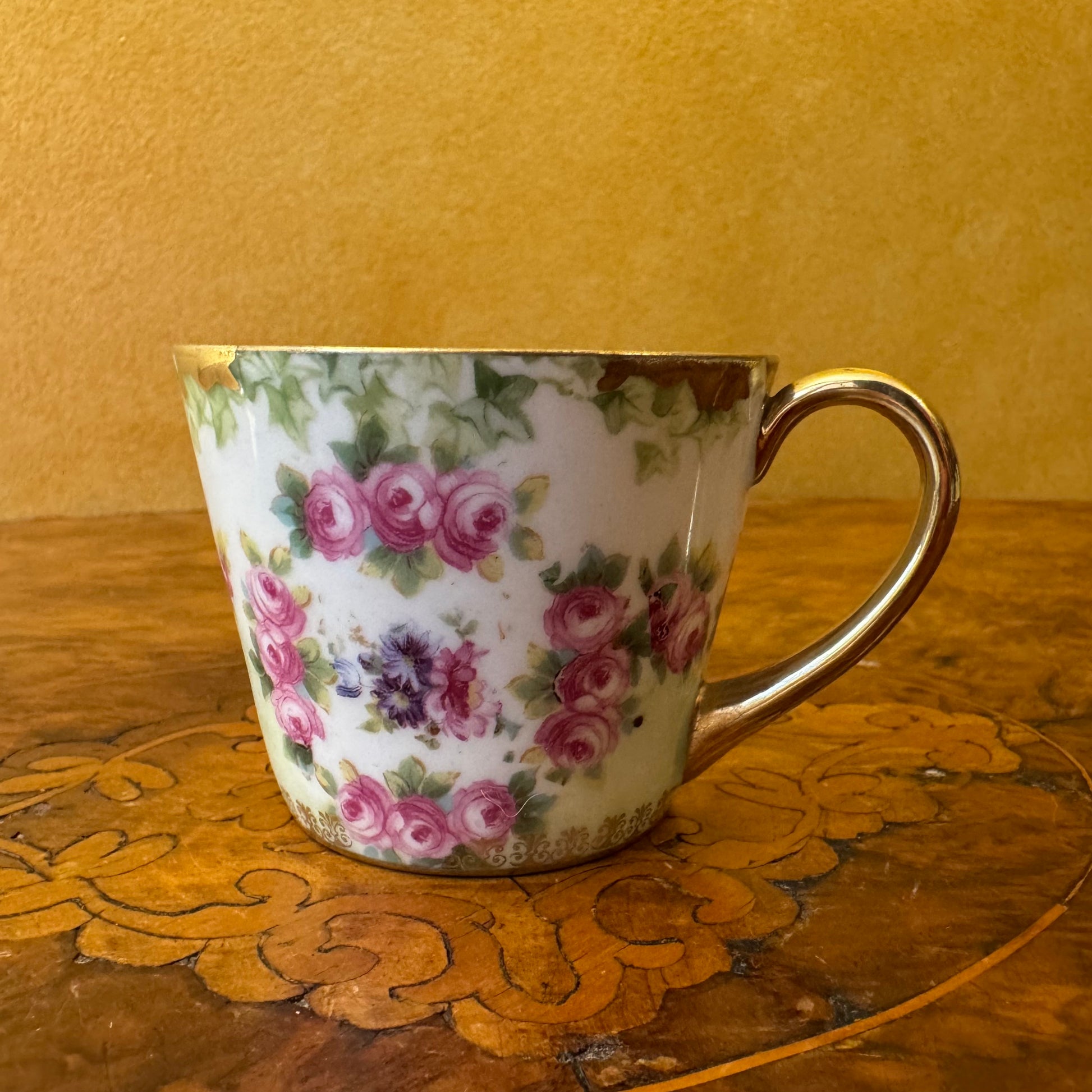 Vintage Royal Bayreuth Green Floral Print Demitasse 