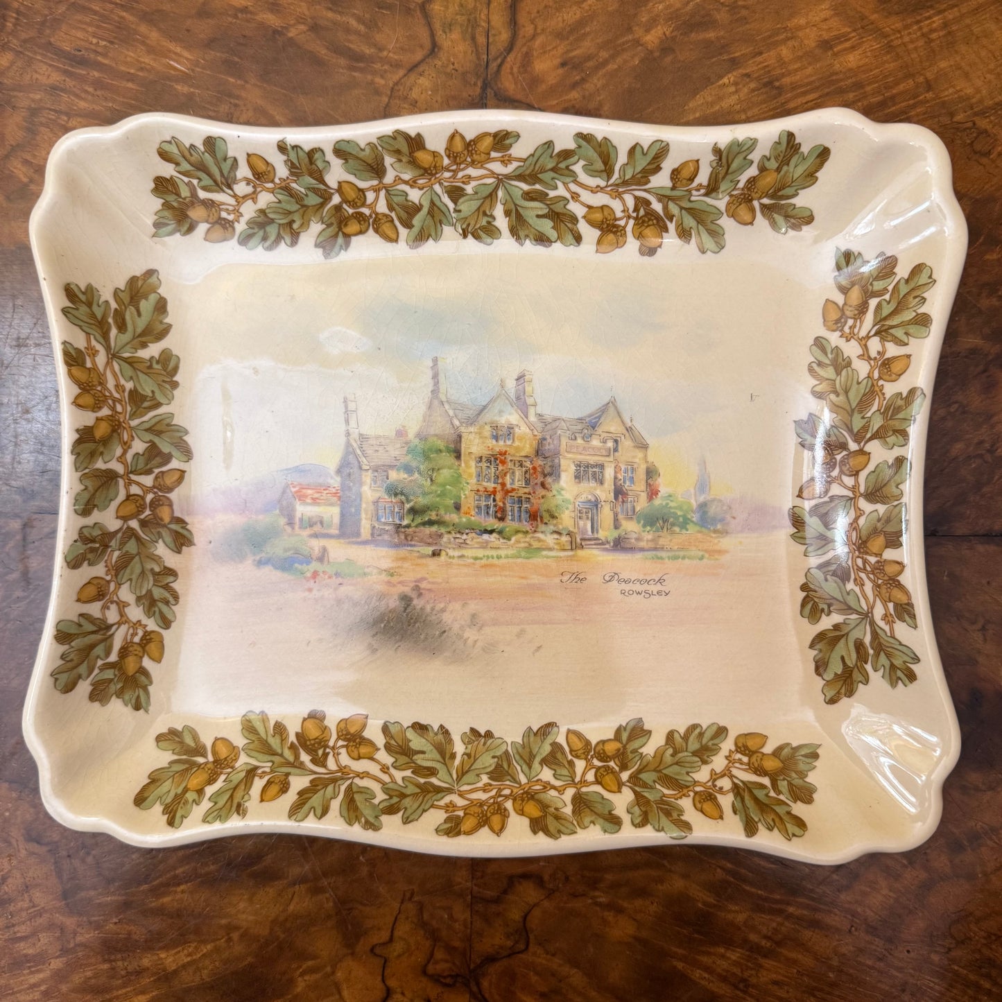 Vintage Royal Doulton Old English Inns The Peacock Rowsley Tray 
