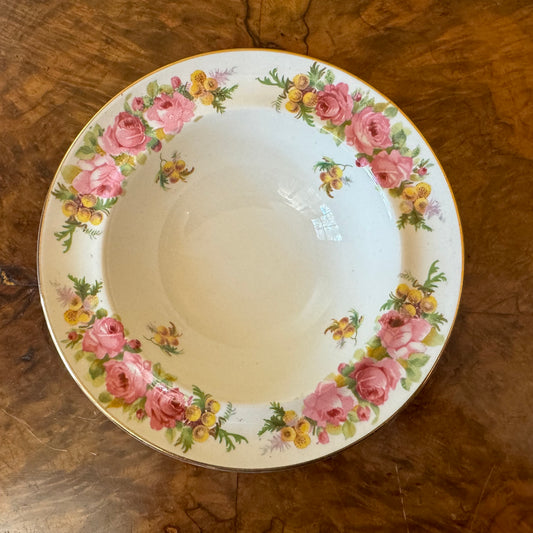 Vintage Royal Doulton Roses & Wattle Print Bowl