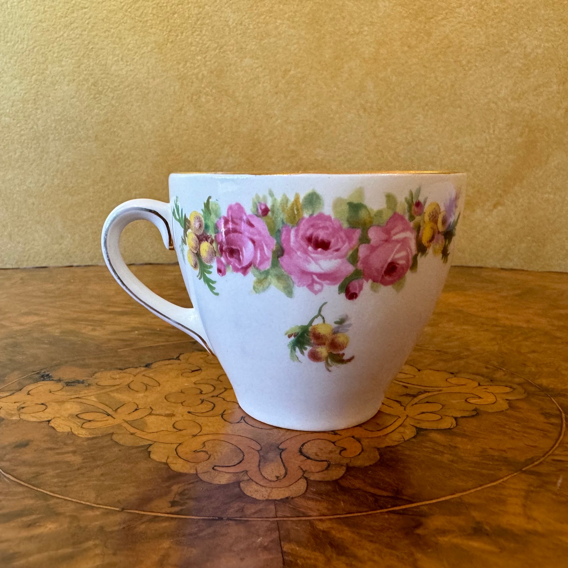 Vintage Royal Doulton Roses & Wattle Print Cup