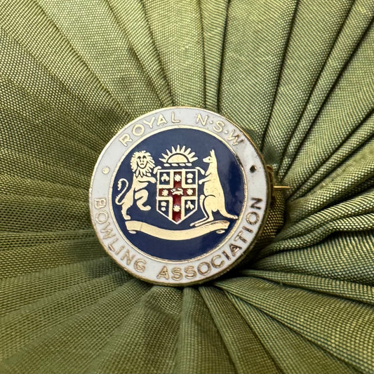Vintage Royal NSW Bowling Association Badge Pin