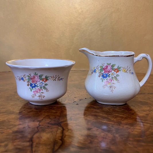 Vintage Royal Staffordshire Honeyglass Milk & Sugar Set