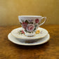 Vintage Royal Sutherland Rose Print Tea Cup Trio Set 