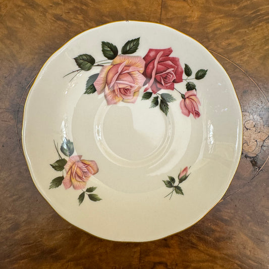 Vintage Royal Vale Rose Print Saucer 