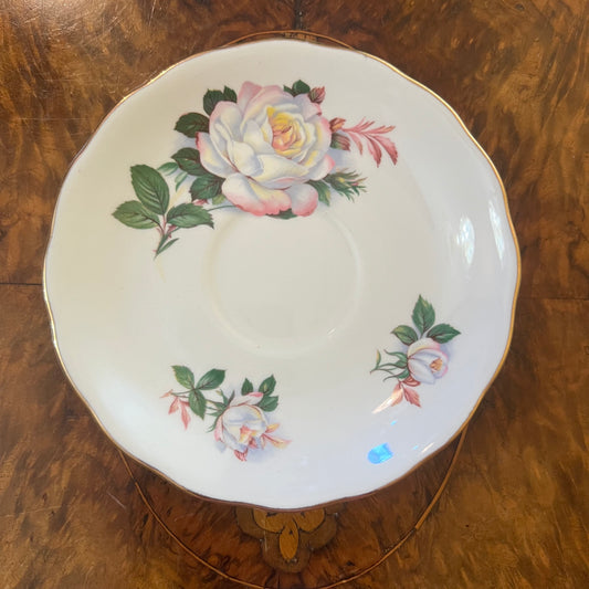 Vintage Royal Vale White Rose Saucer 