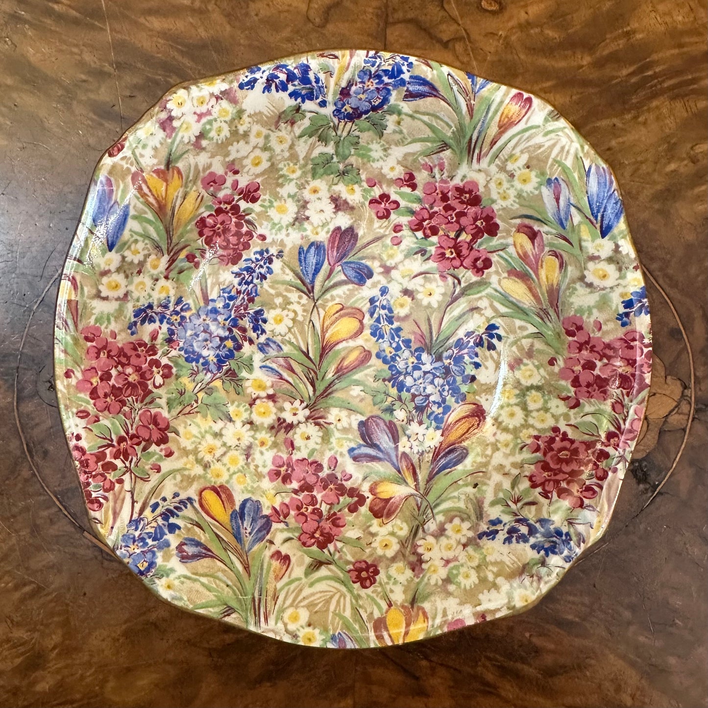 Vintage Royal Winton Grimwades White Crocus Chintz Small Bowl