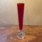 Vintage Ruby Glass Bubble Vase 