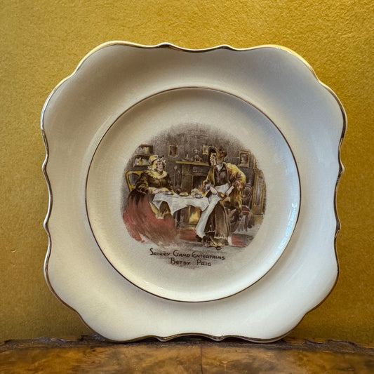 Vintage Sandland Ware “Sairey Gamp Entertains Betsy Prig” Plate 