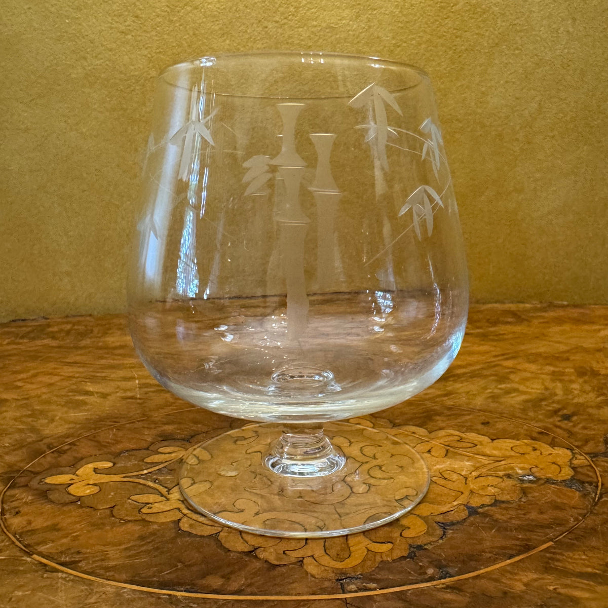 Vintage Sasaki Bamboo Brandy Snifter Glasses 