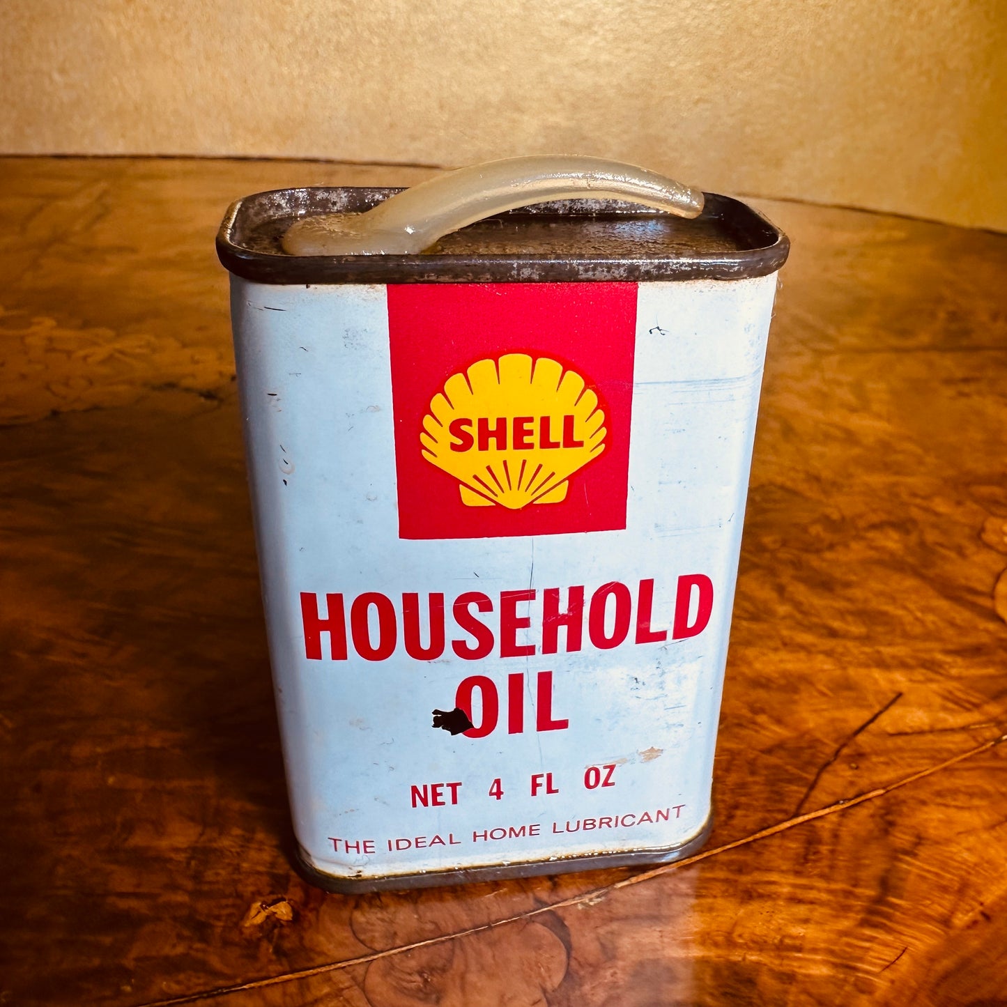 Vintage Shell Household Oil Can 4 Oz