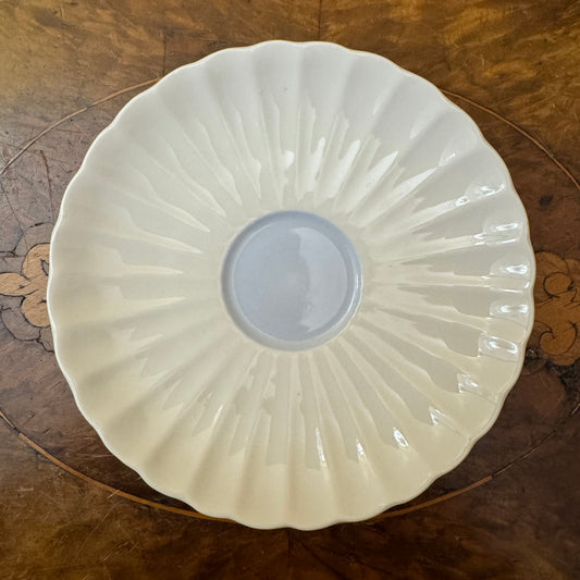 Vintage Shelley White & Blue Shell Demitasse Saucer 