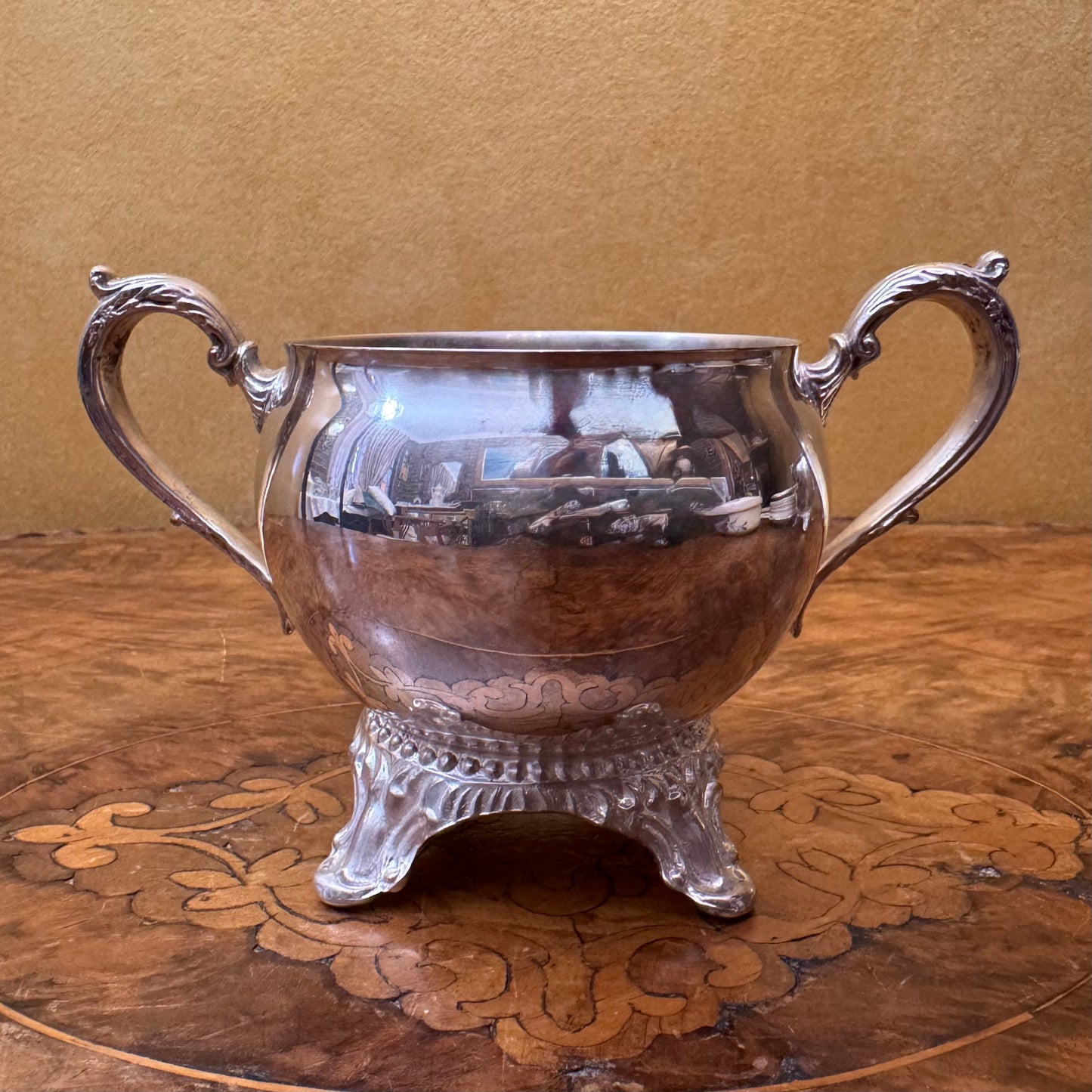 Vintage Silver Plate Sugar Bowl 