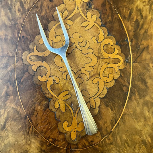 Vintage Silver Plated Meat Or Bread Fork Serving Utensil