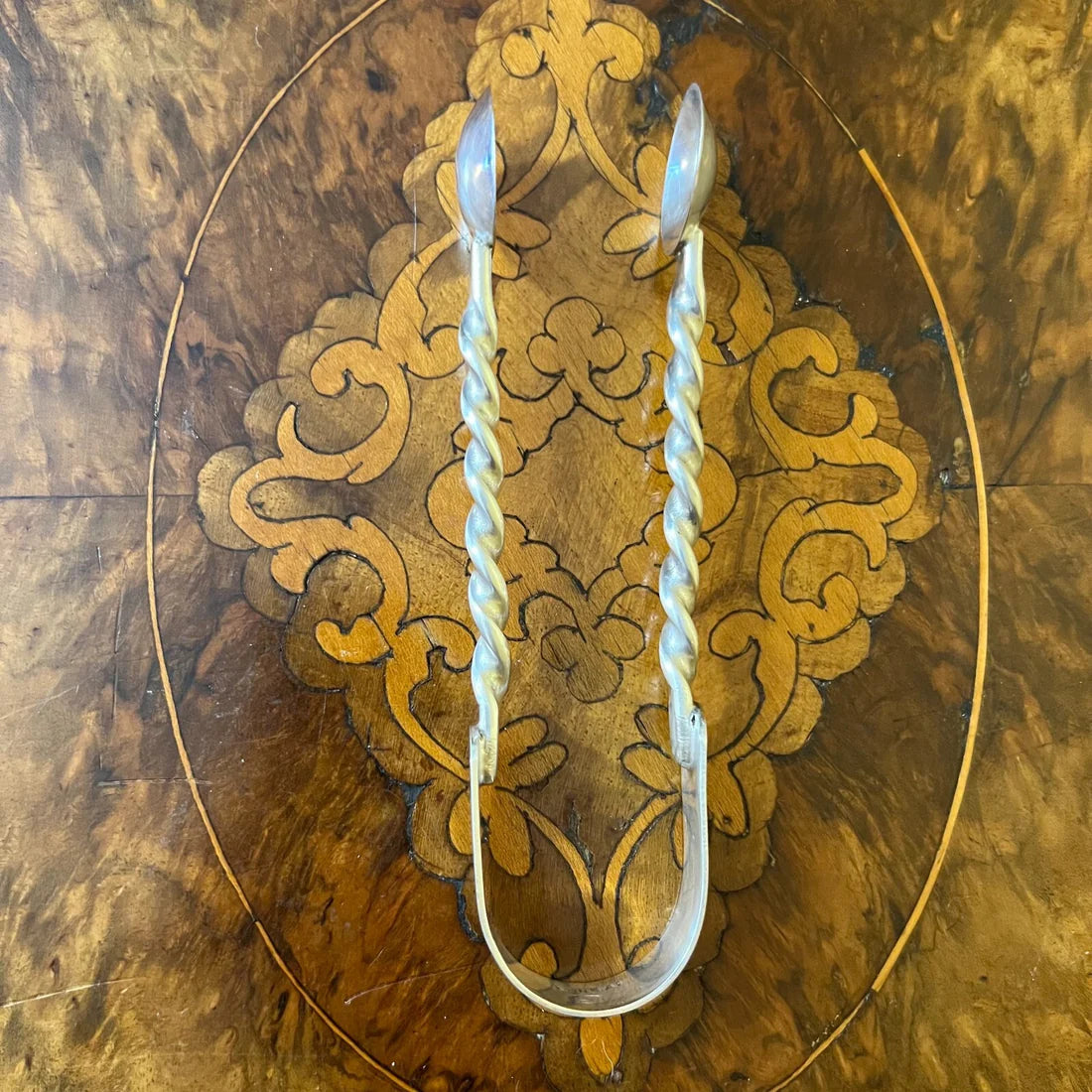 Vintage Silver Plated Twist Detail Sugar Tongs