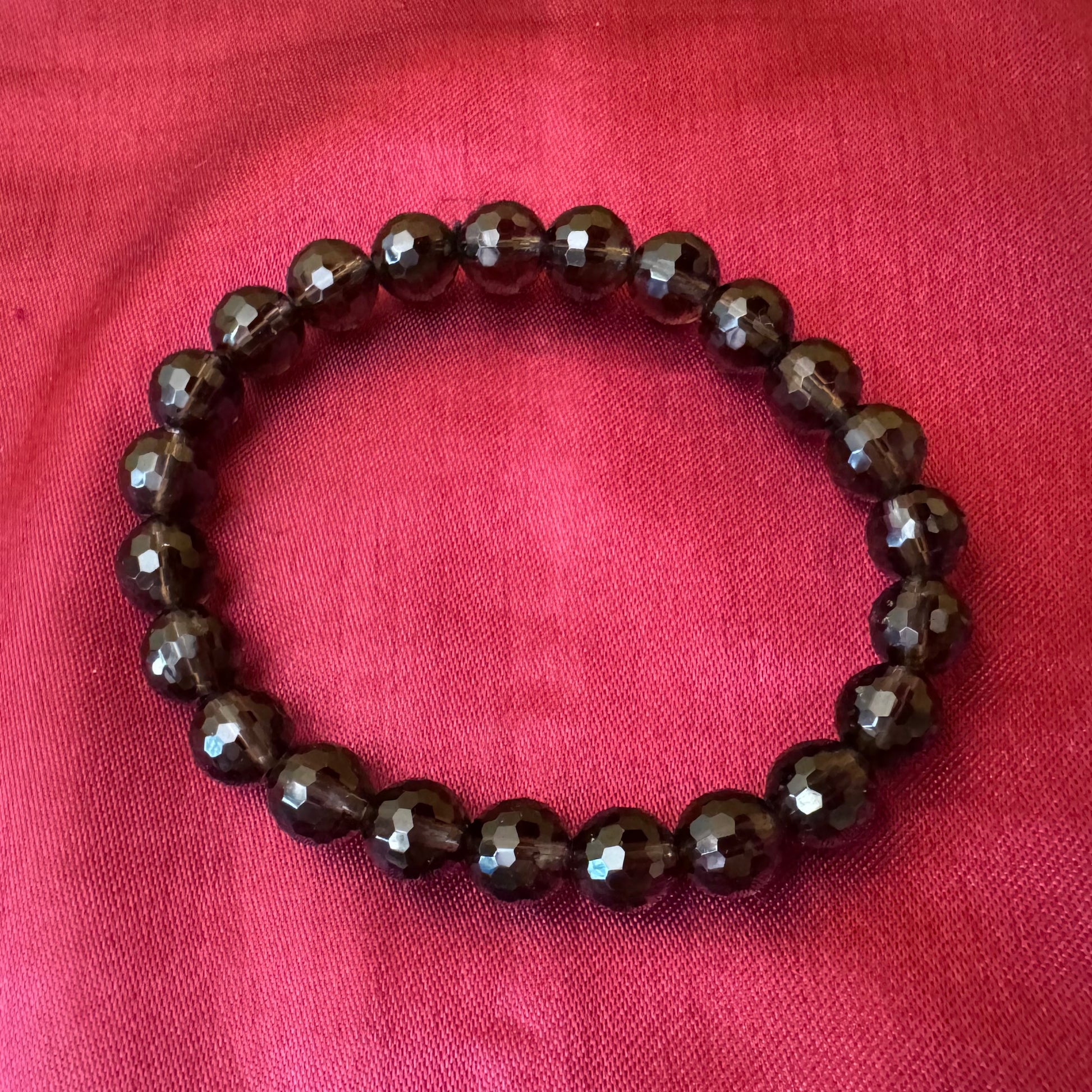 Vintage Smokey Grey Beaded Stretch Bracelet 