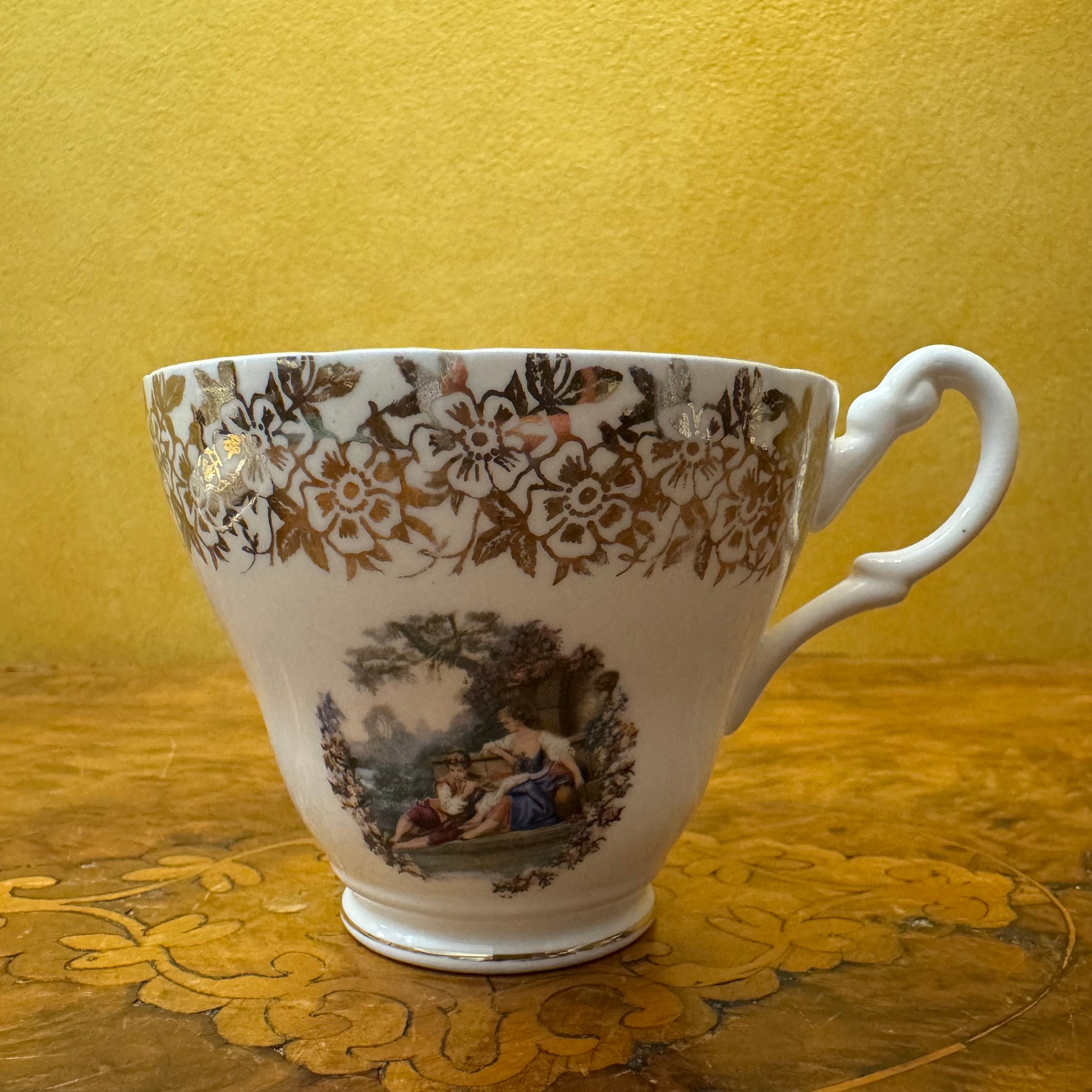 Vintage Springfield Pottery Courting Print Tea Cup