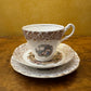 Vintage Springfield Pottery Courting Print Tea Cup Trio