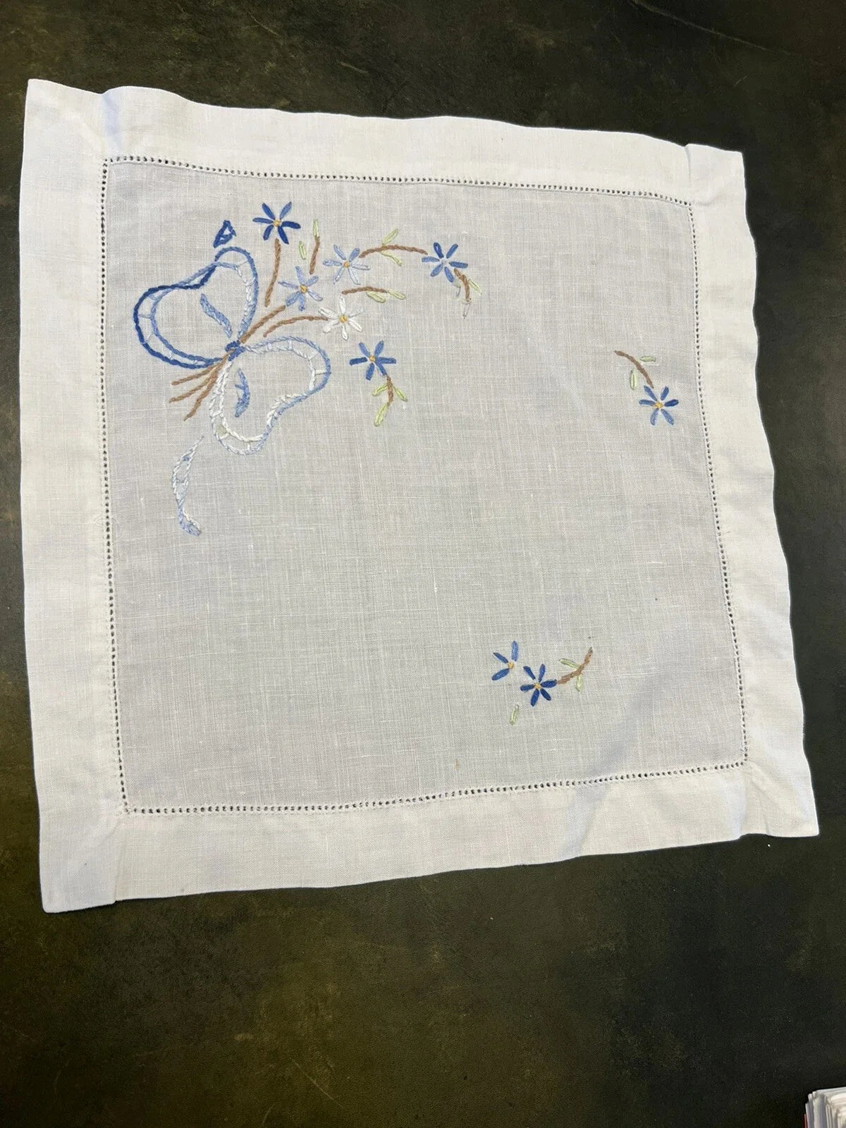 Vintage Square Embroidery Doily