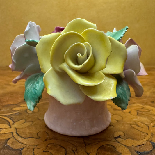 Vintage Staffordshire Porcelain Floral Bouquet Ornament 